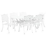Garden Dining Set 7 pcs White Aluminium 3334658