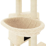 Cat Tree with Sisal Scratching Posts Cream 122 cm 172052