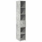 Slim Storage Cabinet Concrete Grey 30x42.5x225 cm Engineered Wood 3281269