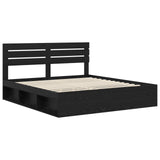 Bed Frame with Headboard Black 180 x 200 cm Solid Pine Wood 3411384
