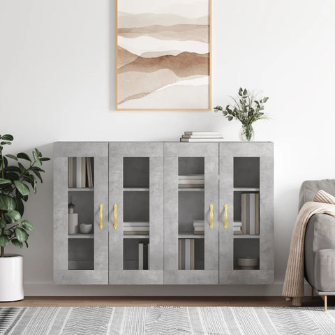 Wall Mounted Cabinets 2 pcs Concrete Grey Engineered Wood 3197925