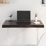 Table Top Dark Brown 80x50x cm Treated Solid Wood Live Edge 364009