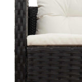 Garden Sofa Set 6 pcs Black and cream Poly Rattan 4104699