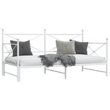 Daybed with Trundle without Mattress White 100x190 cm Steel 4104690