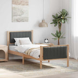 Bed frame Brown and dark grey 75 x 190 cm Solid pine wood 878510