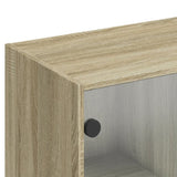 Bookcase with Doors Sonoma Oak 136x37x142 cm Engineered Wood 3206526