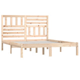 Bed Frame Natural Pine Solid Pine Wood 140x190 cm 3101003