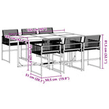 Garden Dining Set Black 3295034