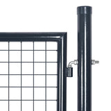 Mesh Garden Gate Galvanised Steel 100x100 cm Grey 143369