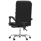 ZNTS Massage Reclining Office Chair Black Faux Leather 349814