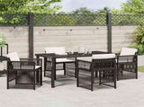 Garden Dining Set 5 pcs Brown Powder-Coated Steel 3380658