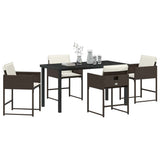 Garden Dining Set 5 pcs Brown Poly Rattan 3380726