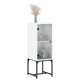 Side Cabinet with Glass Doors White 35x37x100 cm 836553