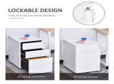 Lockable Cabinet, Rolling Filing Cabinet with 3 Drawers, Steel Office Drawer Unit for A4, Letter, T3398P344517
