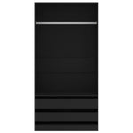 ZNTS Wardrobe Black 100x50x200 cm Engineered Wood 800604