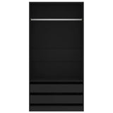 ZNTS Wardrobe Black 100x50x200 cm Engineered Wood 800604