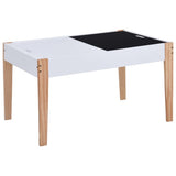 3 Piece Kids Storage Chalkboard Table Chair Set Black and White 286189