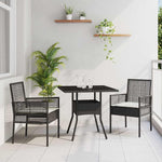 Garden Dining Set 3 pcs Black Poly rattan 3334923