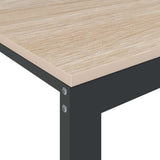 30199 Computer Desk Black and Oak 110x60x73 cm Engineered Wood