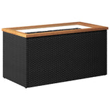 Planter Black 80x40x40 cm Poly Rattan 319416