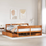 Bed Frame without Mattress Wax Brown 200x200 cm Solid Wood Pine 3307112