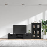 TV Cabinet Set with Drawer FLORIN 3 pcs Black Engineered Wood 3397935