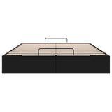 Ottoman Bed Frame Black Queen Size Faux Leather 3403065