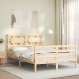Bed Frame without Mattress Double Solid Wood 3194416
