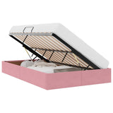 Storage Bed with Mattress with Storage Pink 120 x 200 cm Velvet 3370087