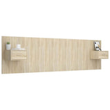 Bed Headboard with Cabinets Sonoma Oak Engineered Wood 3115726