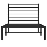Metal Bed Frame without Mattress with Headboard Black 80x200cm 352310