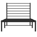 ZNTS Metal Bed Frame without Mattress with Headboard Black 80x200cm 352310