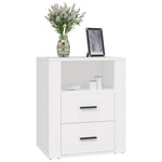 ZNTS Bedside Cabinet White 50x36x60 cm Engineered Wood 816728