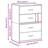 Cabinets with 2 Drawers 2 pcs Sonoma Oak 60x31x40 cm Engineered Wood 858826