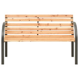 Garden Bench Natural Wood Chinese Fir Wood, Steel Kids Size Tough 317119