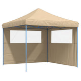Foldable Party Tent Pop-Up with 2 Sidewalls Beige 4004921