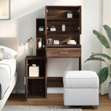 Dressing Table with Cabinet Brown Oak 80x35x132 cm 848240