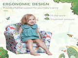 Children Armchair Kids Sofa Tub Chair Seat Cartoon Dinosaur Pattern Bedroom Flannel Wooden Frame T3398P347633