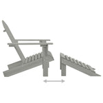 Garden Adirondack Chair with Ottoman&Table Solid Fir Wood Grey 315930