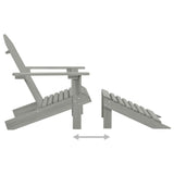 Garden Adirondack Chair with Ottoman&Table Solid Fir Wood Grey 315930