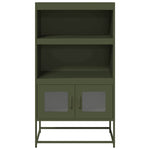 ZNTS Highboard Olive Green 68x39x123 cm Steel 853372