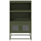 ZNTS Highboard Olive Green 68x39x123 cm Steel 853372