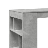 Bar Table with Racks Concrete Grey 102x50x103.5 cm Engineered Wood 854358
