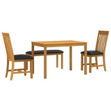 Dining Set 4 pcs Black Solid Oak Wood 3430304