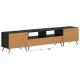 5 Piece LED TV Cabinet Black Engineered Wood 3416918
