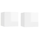 ZNTS Bedside Cabinets 2 pcs High Gloss White 30.5x30x30 cm Engineered Wood 3079725