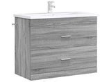 Bathroom Under Sink Cabinet Grey Sonoma 78.5 x 37.5 x 81 cm 890717