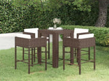 Garden Bar Set Brown, Cream white PE rattan, steel Medium 3095383