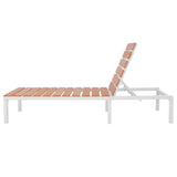 Sunlounger White and brown Aluminium and WPC Standard 42868
