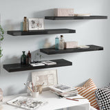 Floating Wall Shelves 4 pcs High Gloss Black 80x23.5x3.8 cm MDF 323774